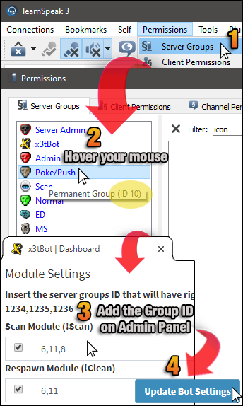 Check Teamspeak 3 Server Group ID